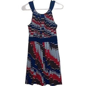 Women’s BCBGMAXAZRIA multicolored geometric sleeveless mini dress y2k multicolor